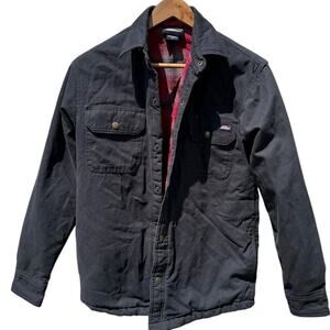 Dickies Plaid lined black work jacket Size Small